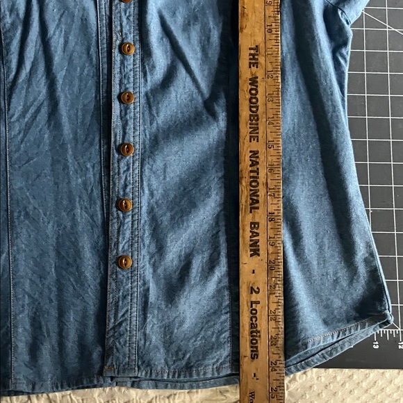 Sundance Light Blue Ruffle Collar Button-Up Blouse - Picture 5 of 7